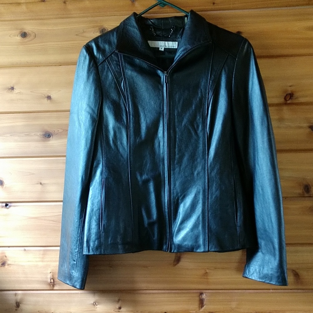 Black leather jacket